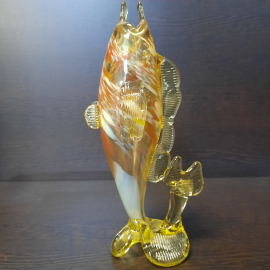 Статуэтка "Рыба", цветное стекло. СССР